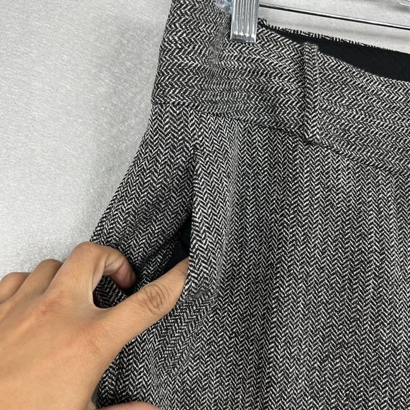 The Limited Cassidy Trouser Pants Size 2 Black/Gray Herringbone Wide Leg 32" in - Picture 5 of 11